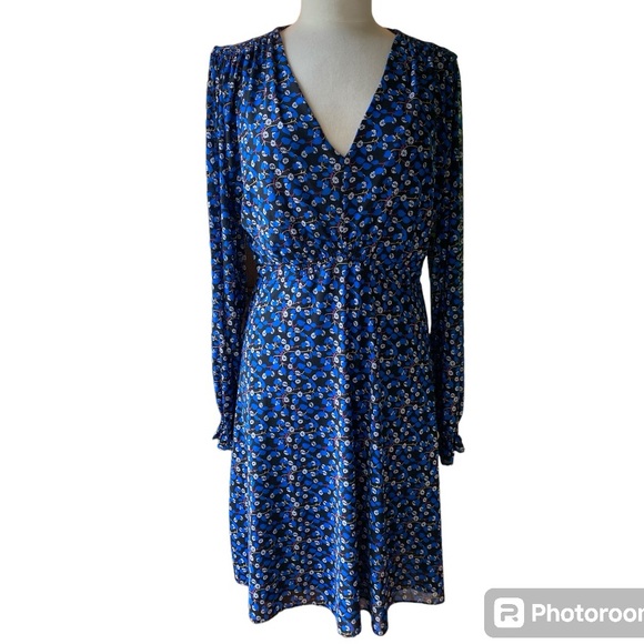 CAbi 5772 The Ten Dress NWOT blue mini print size Large - Picture 4 of 9